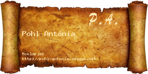 Pohl Antónia névjegykártya
